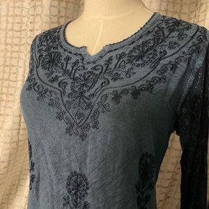 Shiva’s Corner Women’s Tunic Top made in India Size M Embroidered SheerS…
